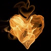 Flame shaped like a heart
